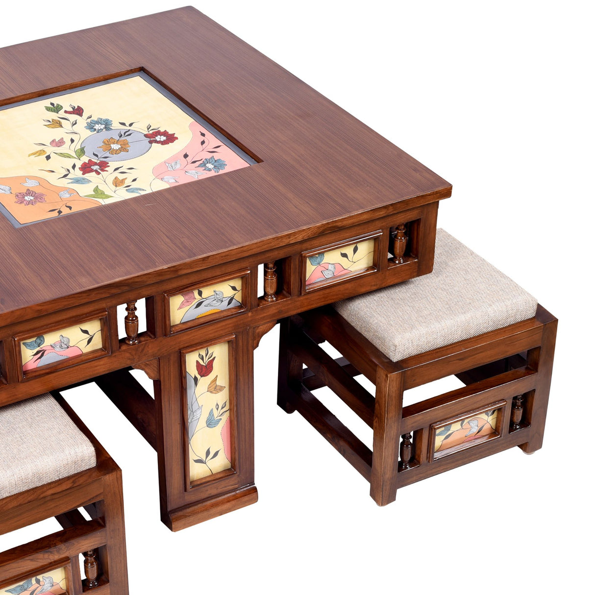 SIMONA 4 SEATER ROUND COFFEE TABLE