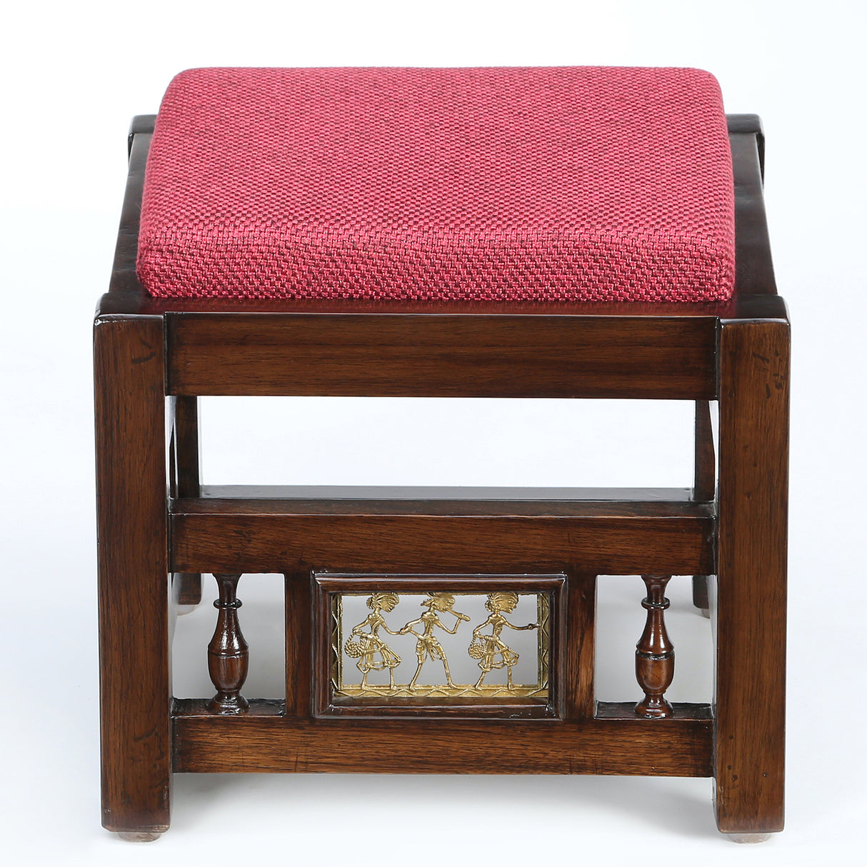 POUFFE-SQ-TEAK-HNDCRFTD OTTOMAN