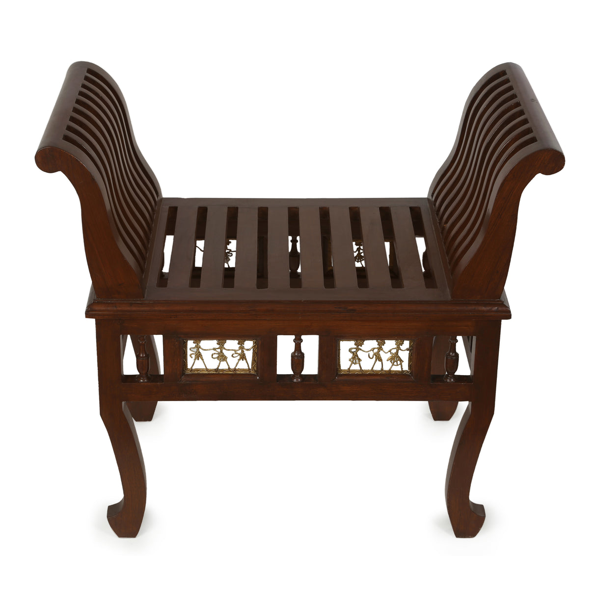 CLEO OTTOMAN SEATER IN STRIPPED WOOD FOOTSTOOL