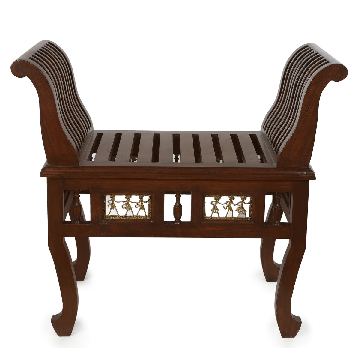 CLEO OTTOMAN SEATER IN STRIPPED WOOD FOOTSTOOL