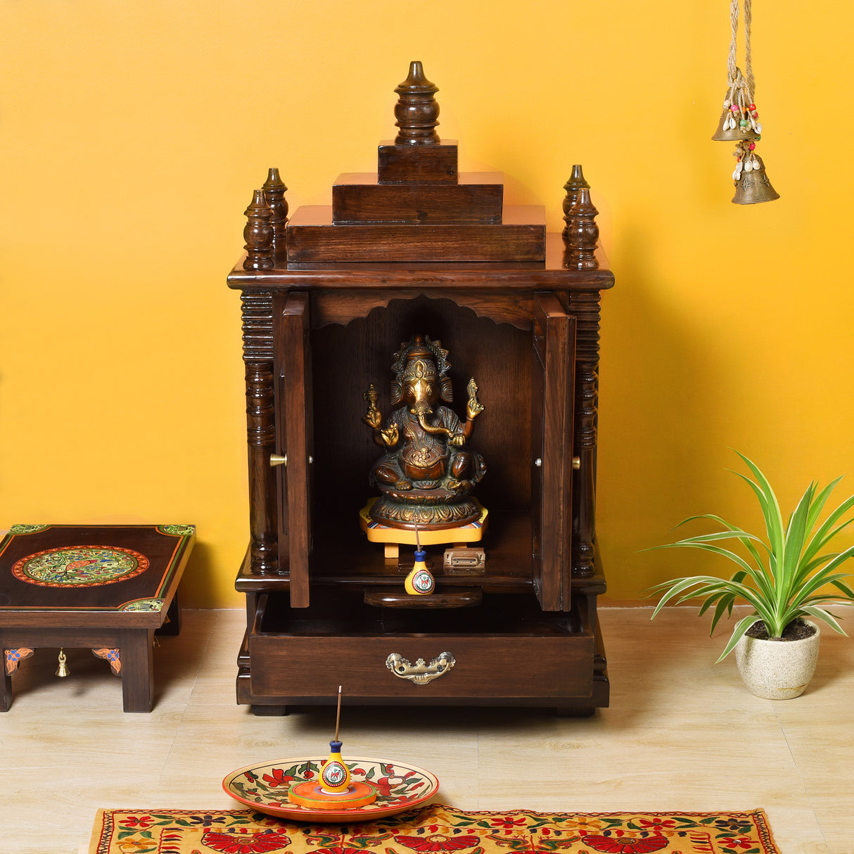 DIPTI 1 TEAK WOOD POOJA MANDIR