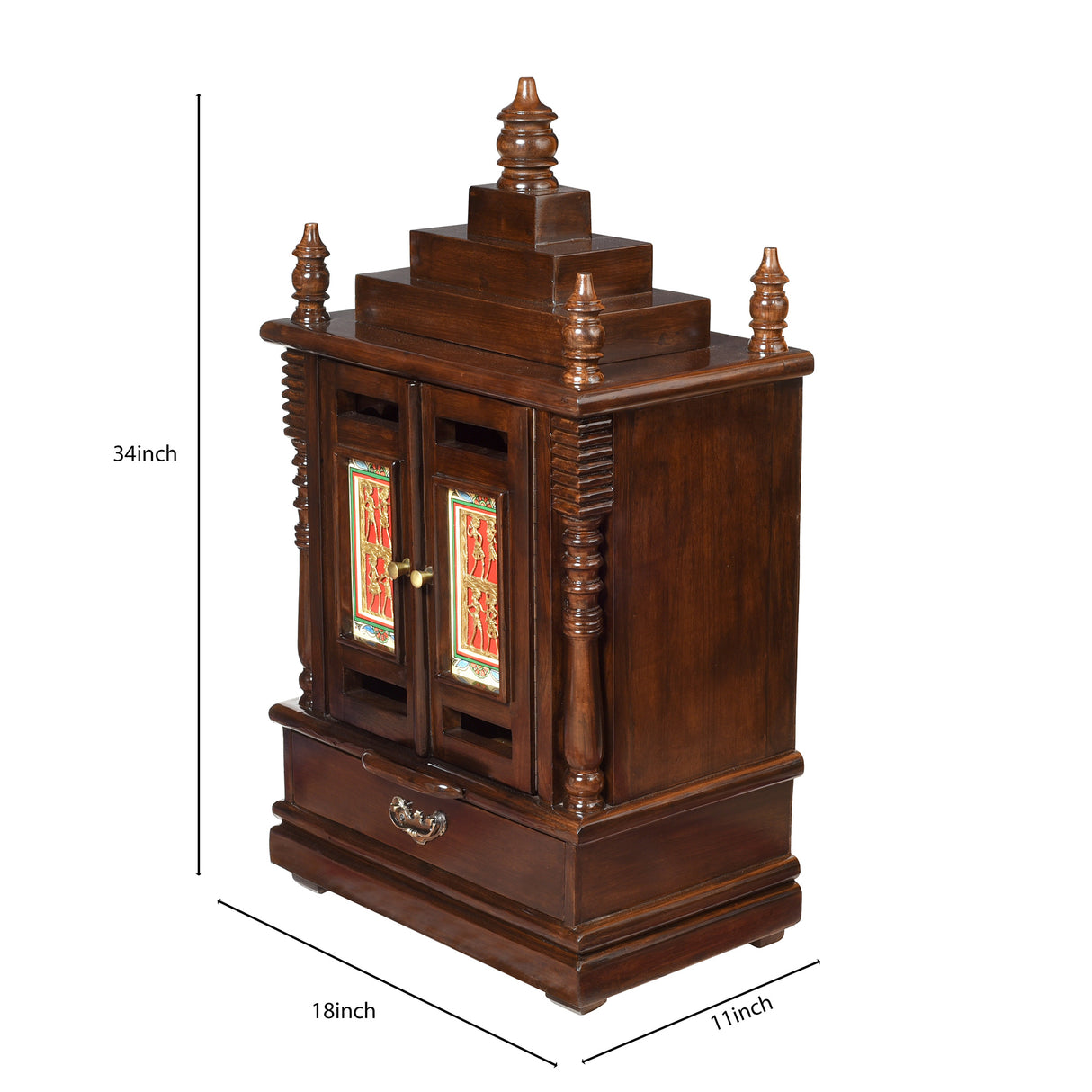 DIPTI 1 TEAK WOOD POOJA MANDIR