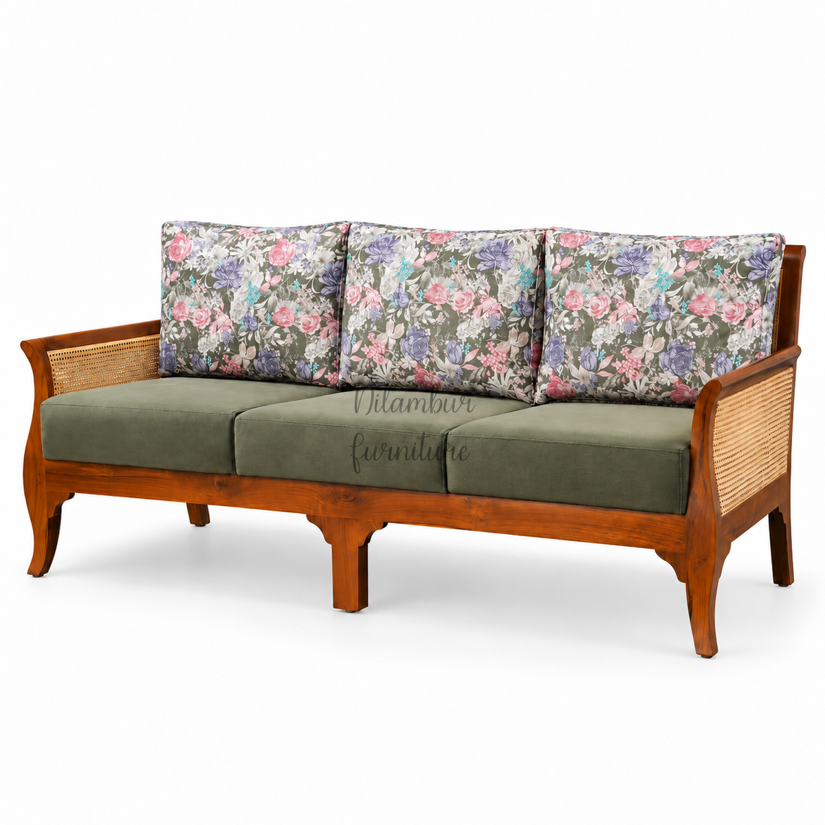 STELLA TEAK WOOD RATTAN SOFA