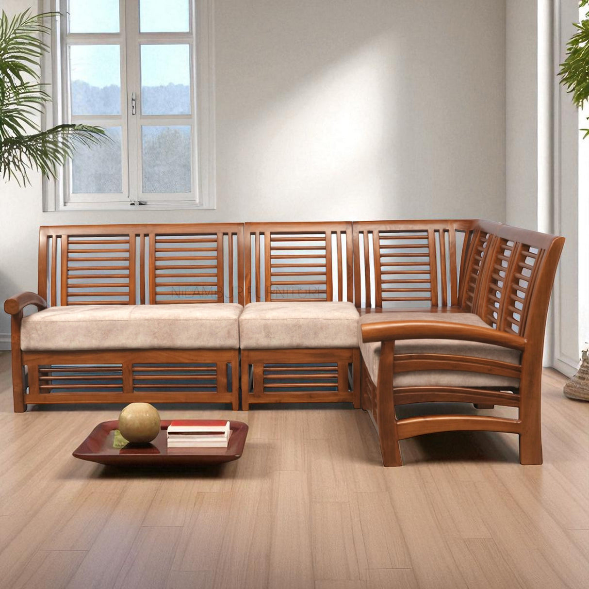TUSKER TEAK WOOD CORNER SOFA