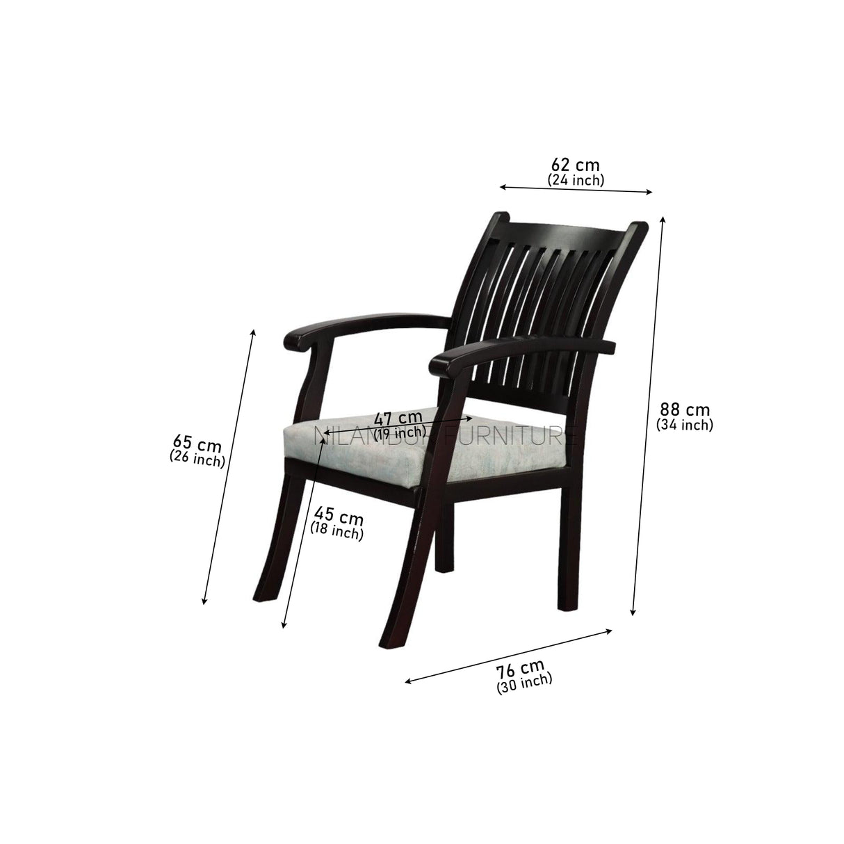 ISHITA MAHOGONY WOOD ARM CHAIR