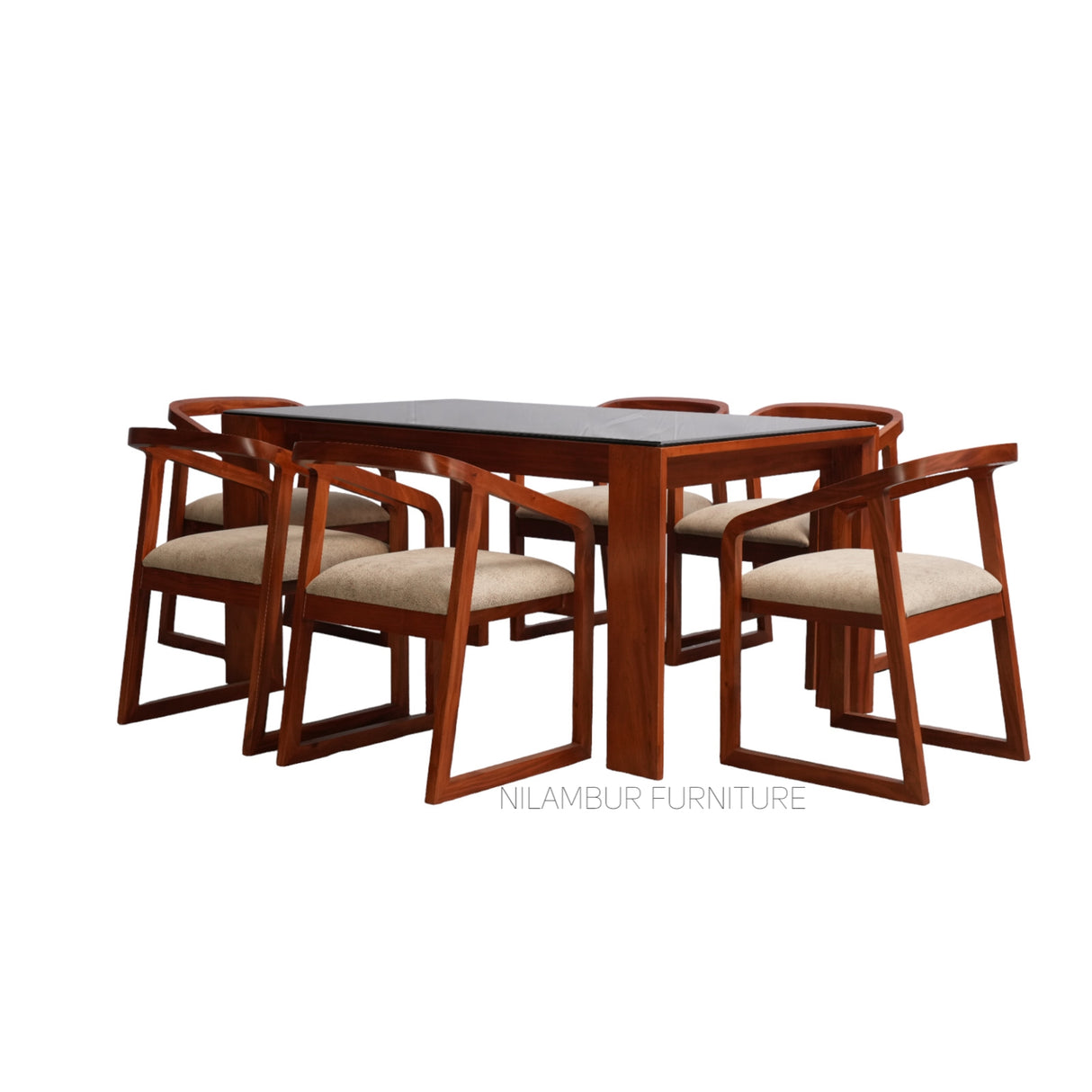 HUGO MAHOGONY DINING SET - Nilambur Furniture