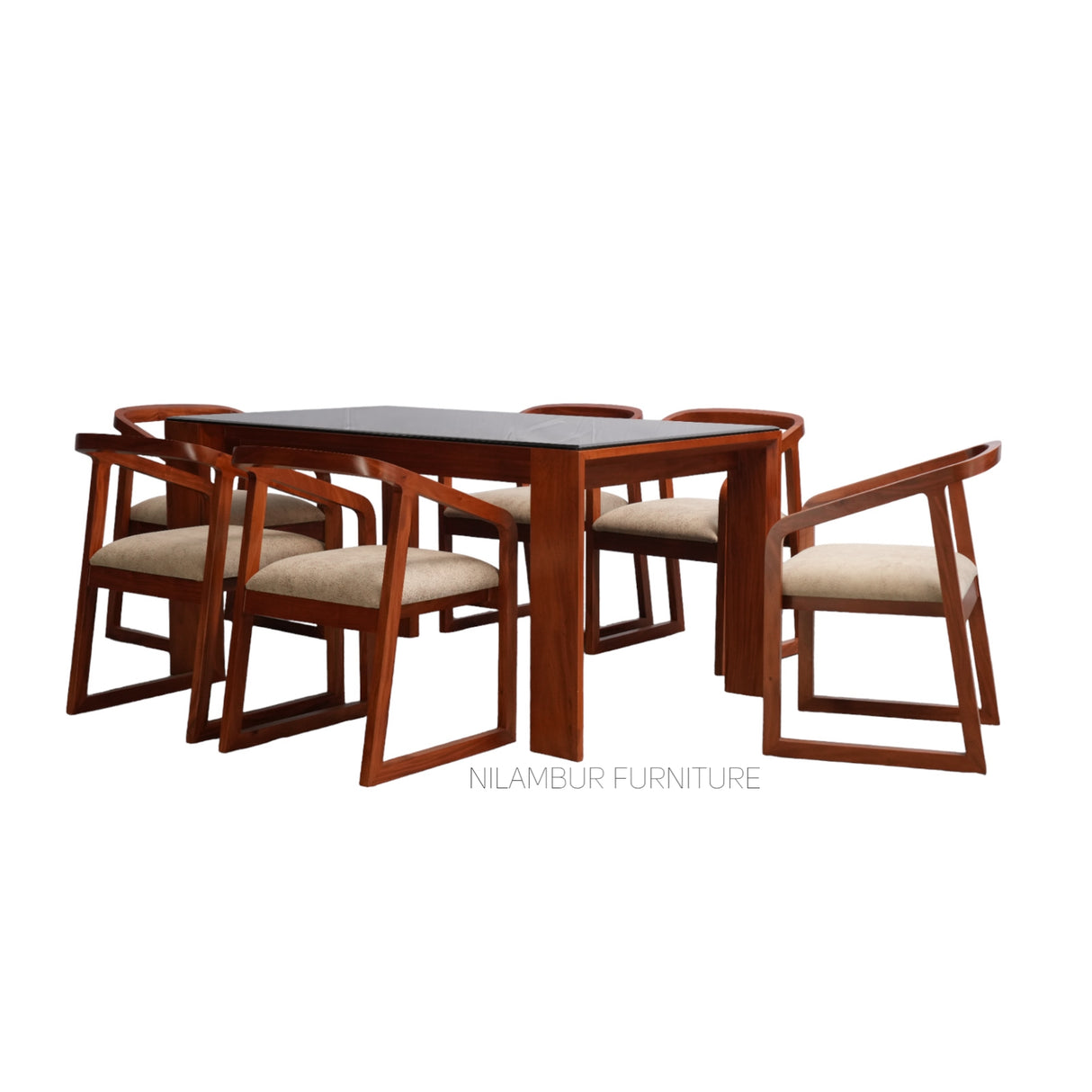 HUGO MAHOGONY DINING SET - Nilambur Furniture