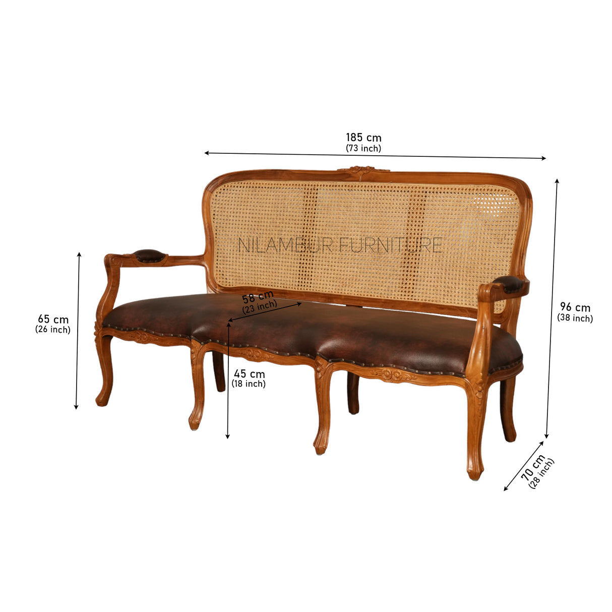 AYUSH TEAK WOOD RATTAN SOFA