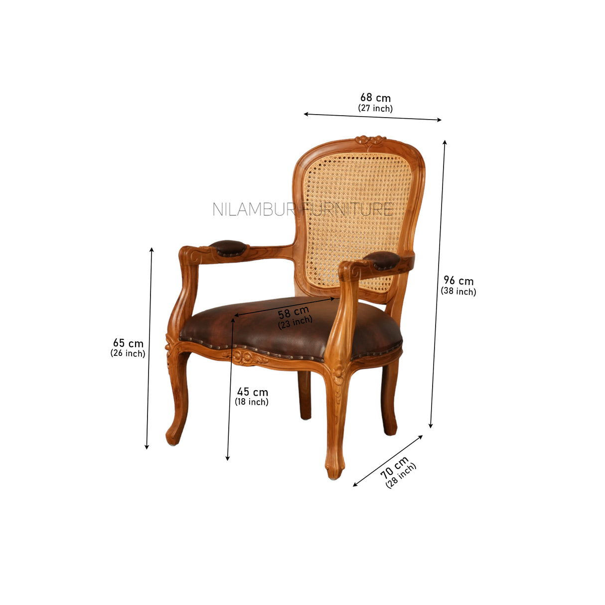 AYUSH TEAK WOOD RATTAN SOFA