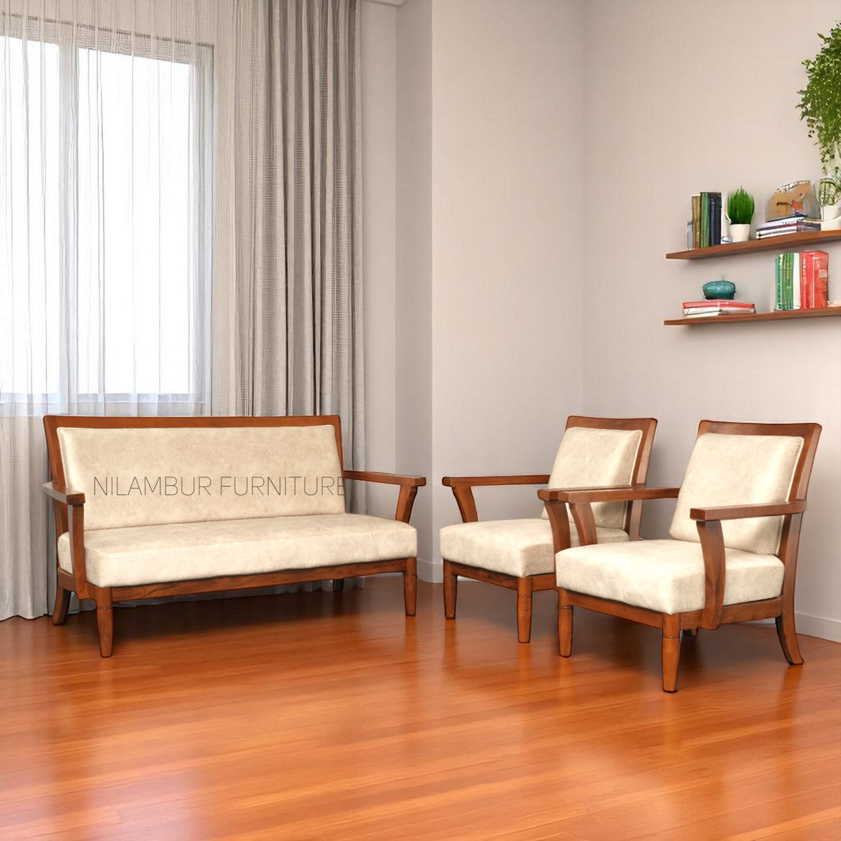 ASHLEY TEAK WOOD SOFA