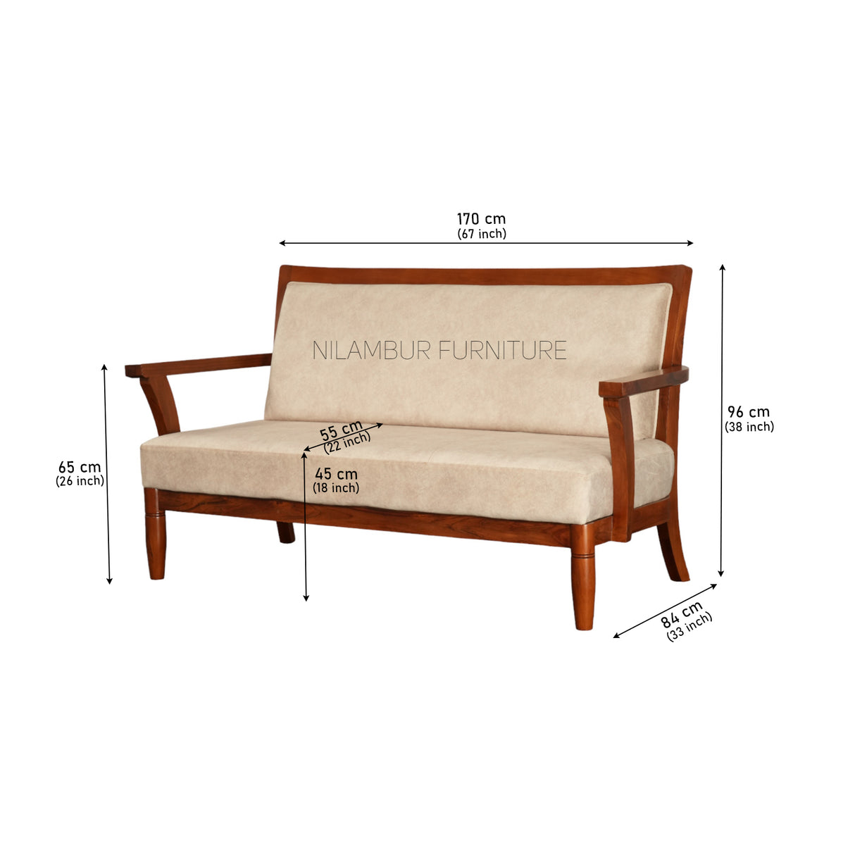 ASHLEY TEAK WOOD SOFA