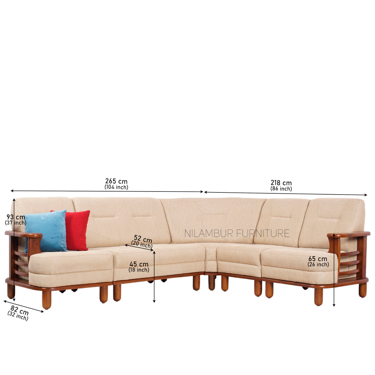 OAK N OAK TEAK WOOD CORNER SOFA