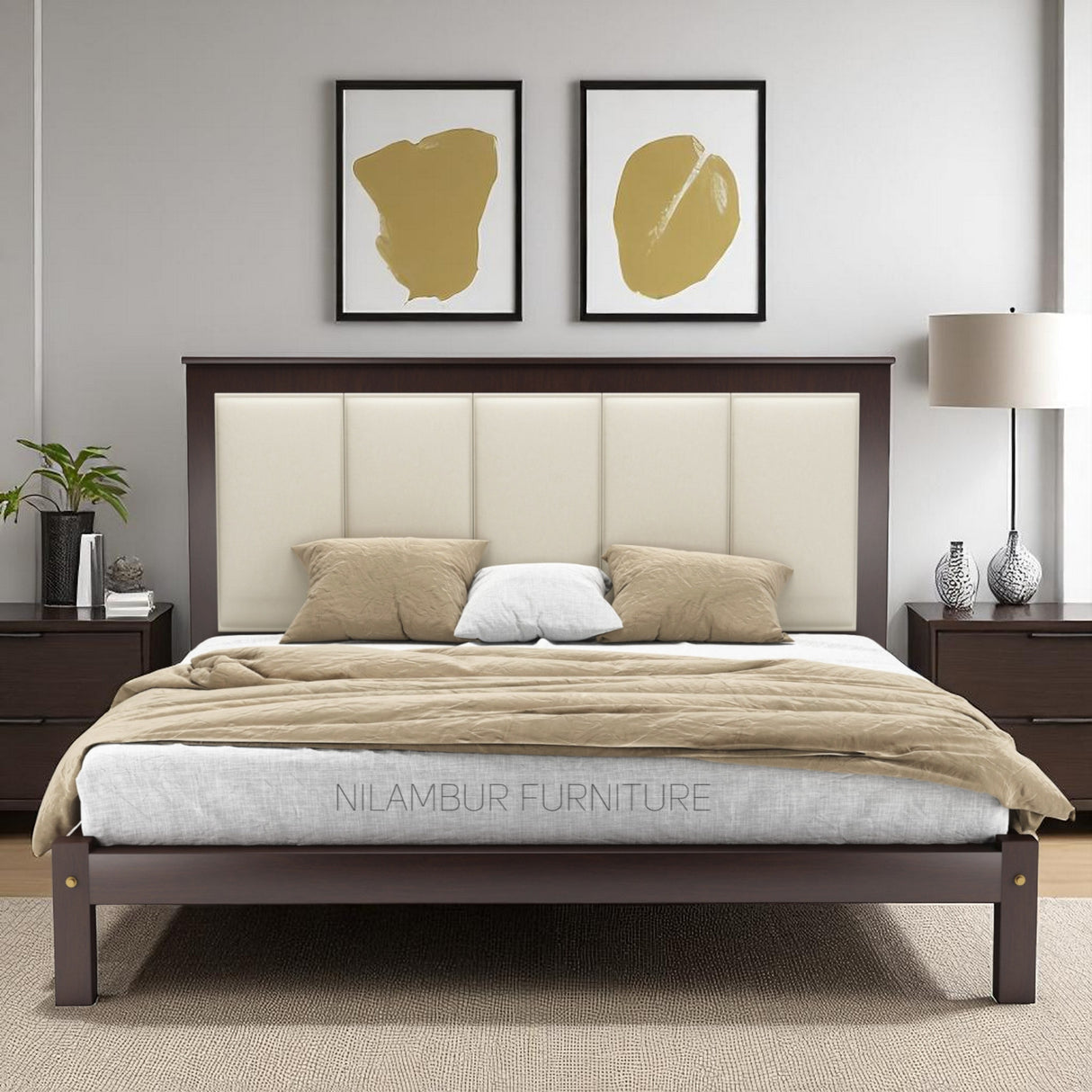 NEPTUNE MAHOGONY WOOD BED COT