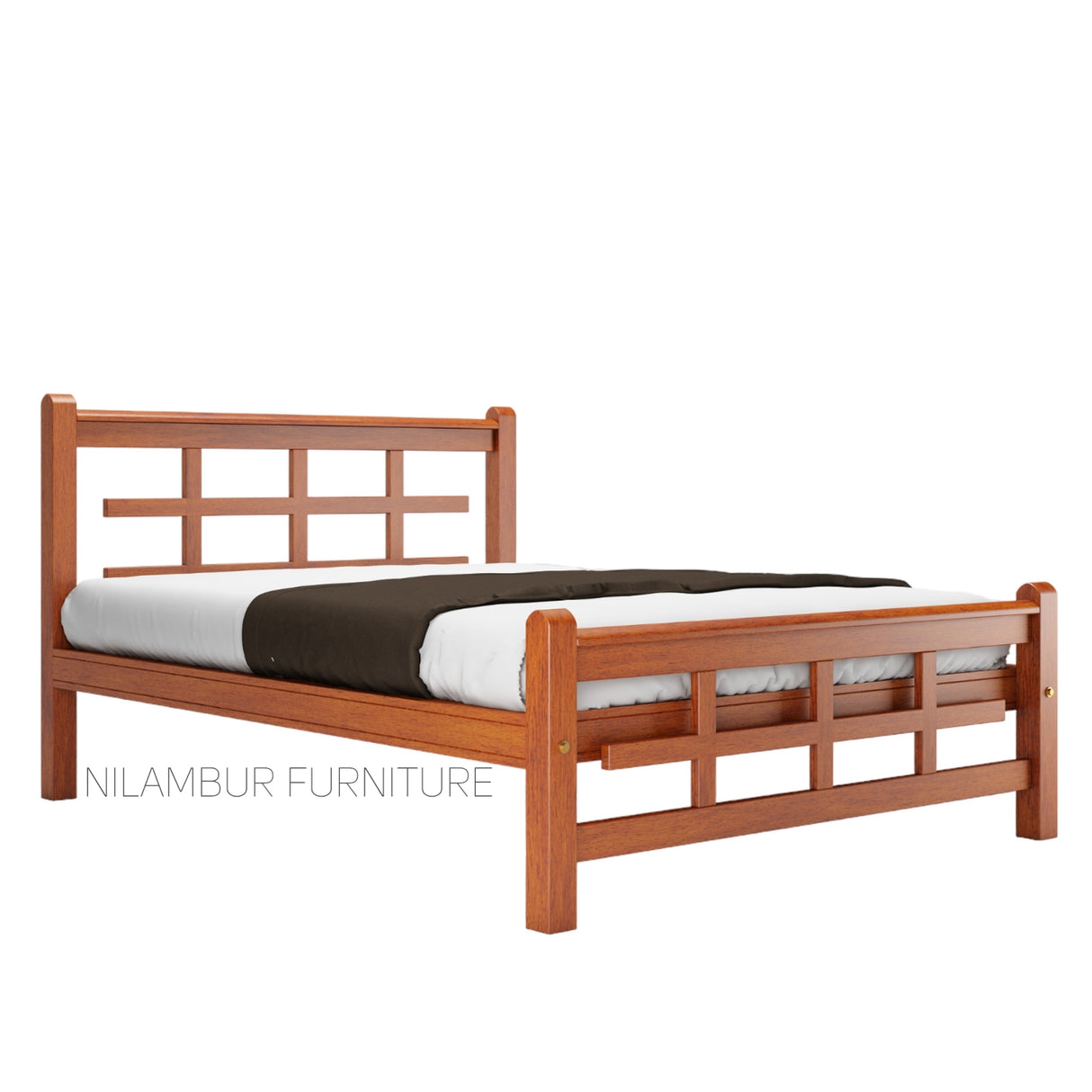 ITALIA TEAK WOOD BED COT - Nilambur Furniture