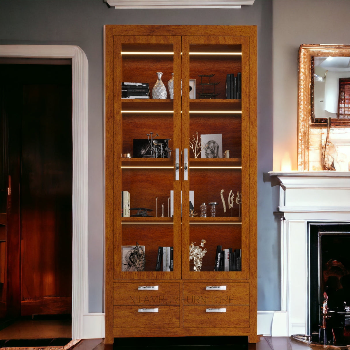 BENJI TEAK WOOD CROCKERY UNIT - Nilambur Furniture