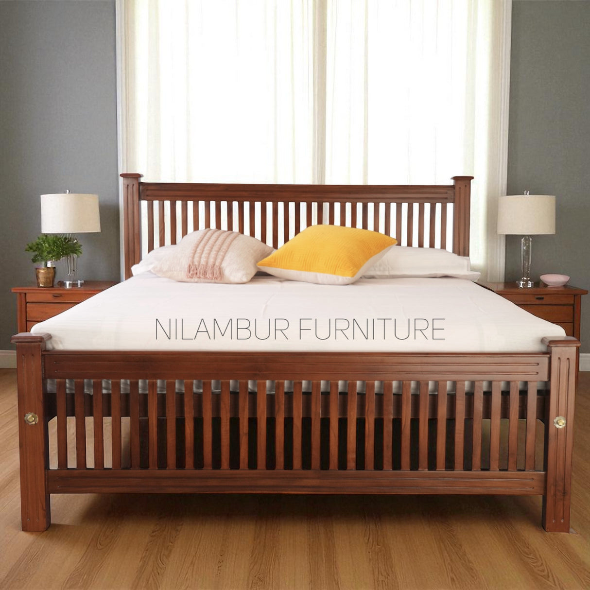 SQUARE TEAK WOOD BED COT