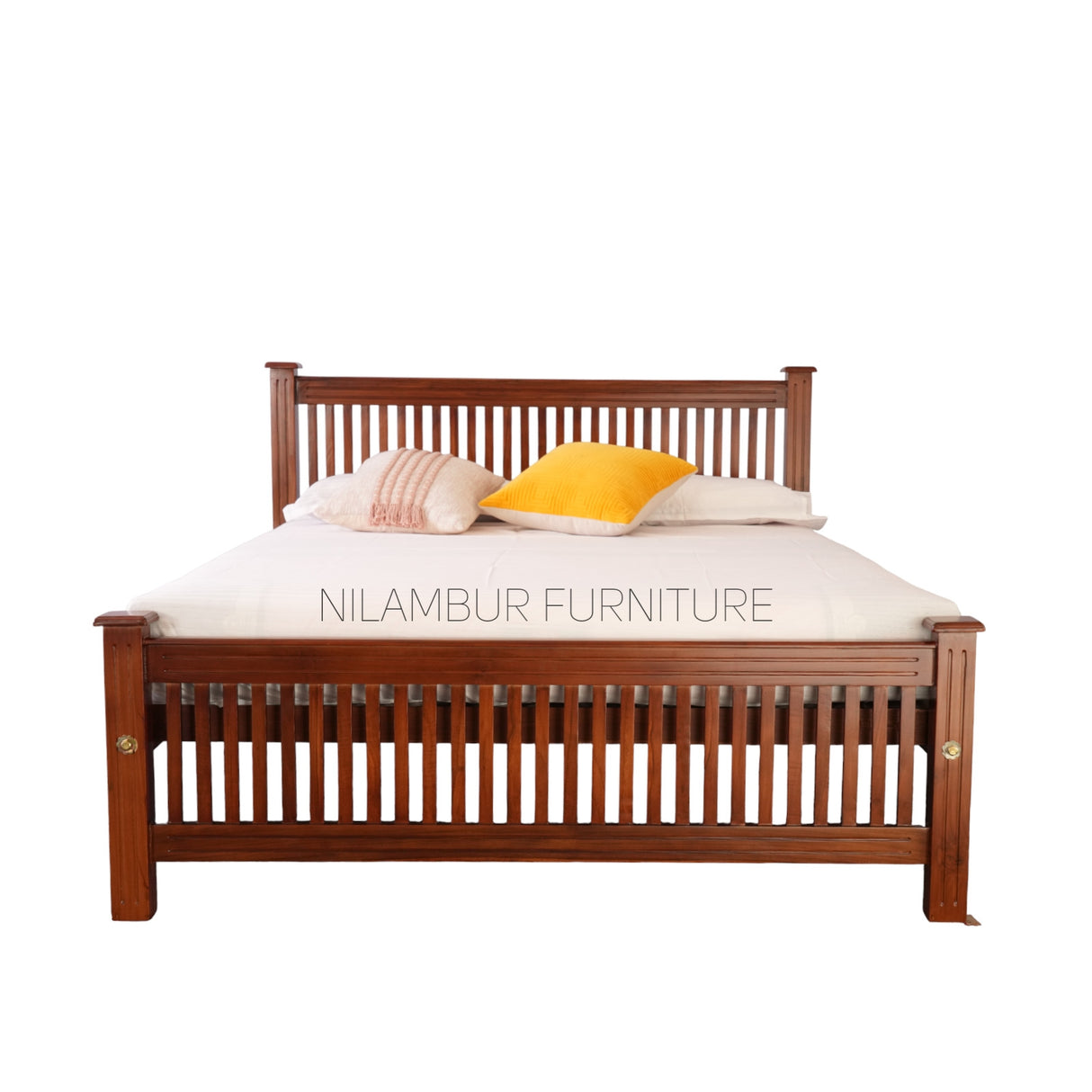 SQUARE TEAK WOOD BED COT - Nilambur Furniture