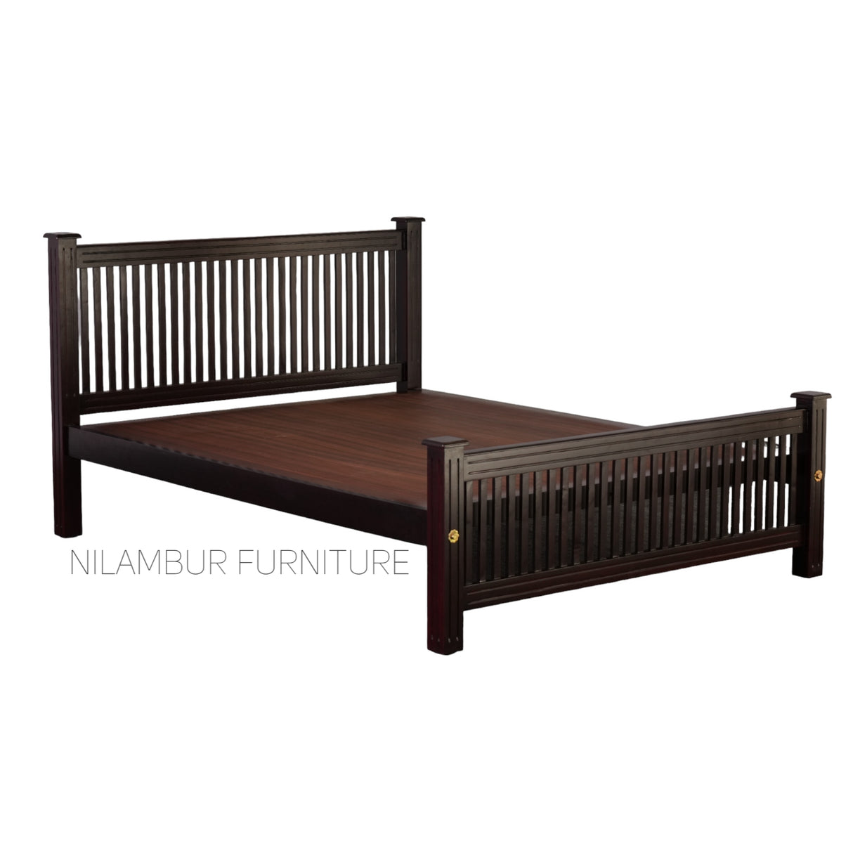 SQUARE MAHOGONY WOOD BED COT - Nilambur Furniture