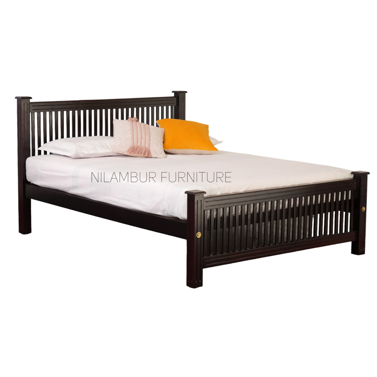 SQUARE MAHOGONY WOOD BED COT - Nilambur Furniture