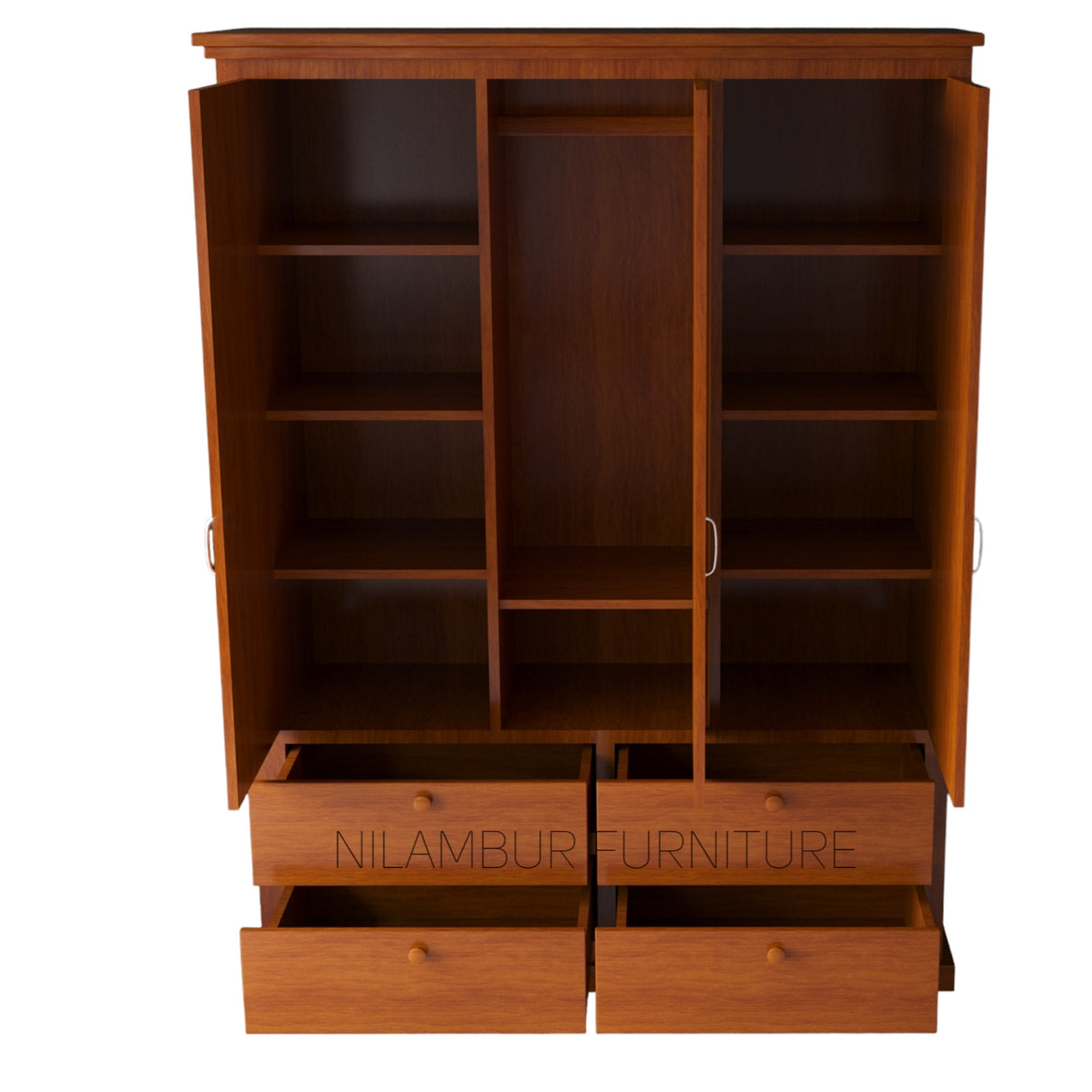 CIAN TEAK WOOD WARDROBE - Nilambur Furniture