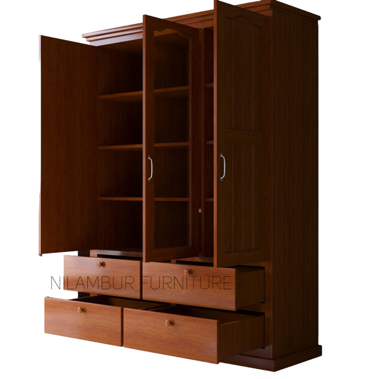 CIAN TEAK WOOD WARDROBE - Nilambur Furniture