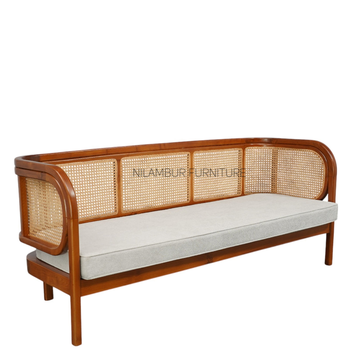 ARTIST TEAK WOOD RATTAN SOFA