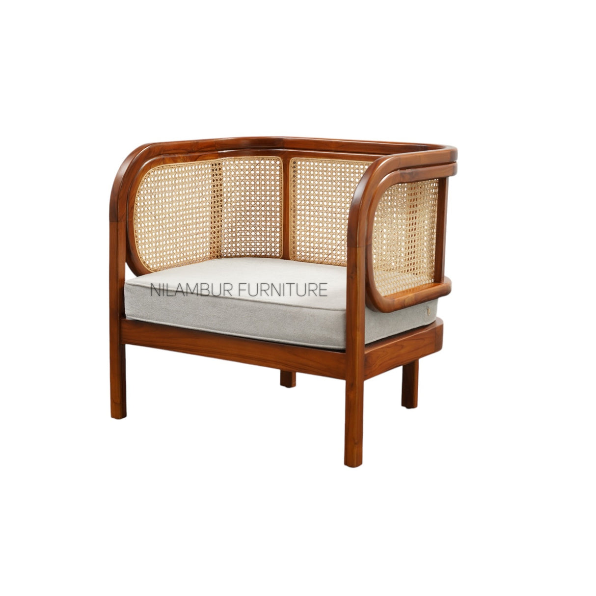 ARTIST TEAK WOOD RATTAN SOFA