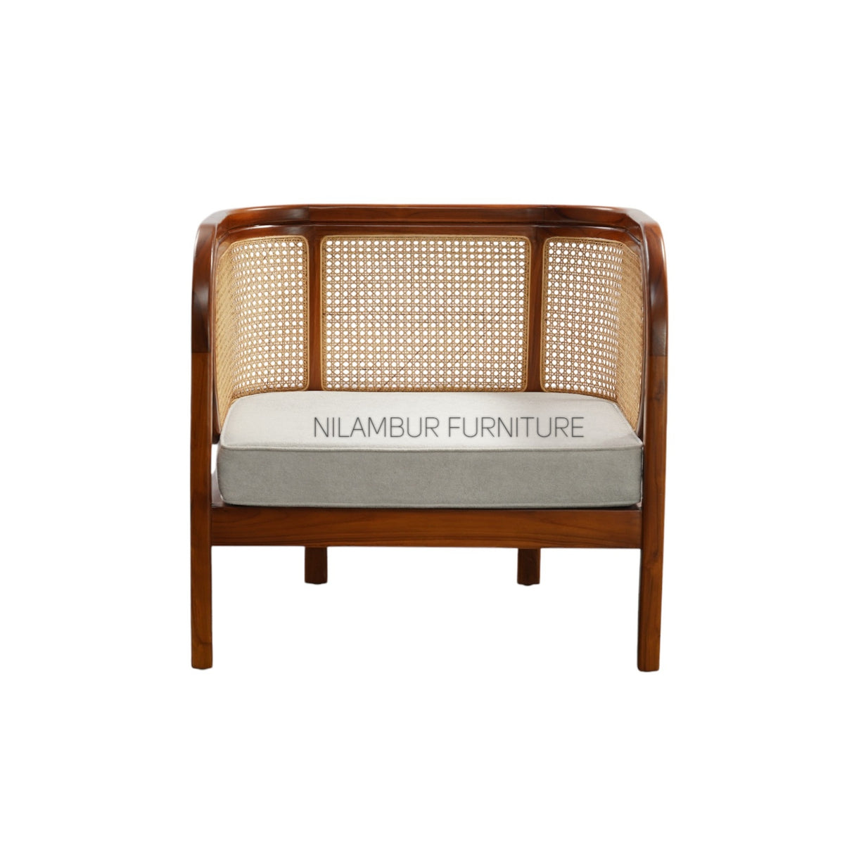 ARTIST TEAK WOOD RATTAN SOFA