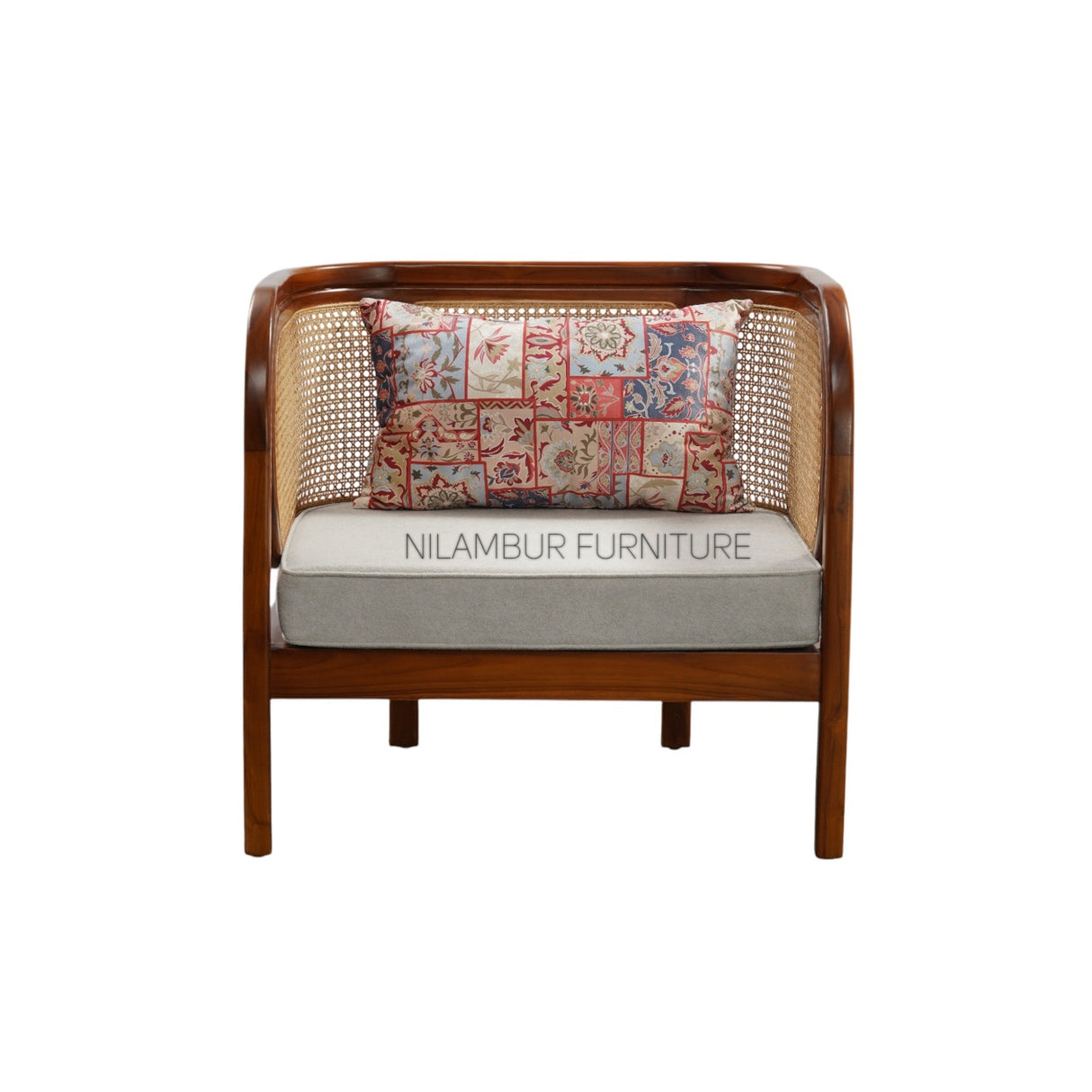 ARTIST TEAK WOOD RATTAN SOFA