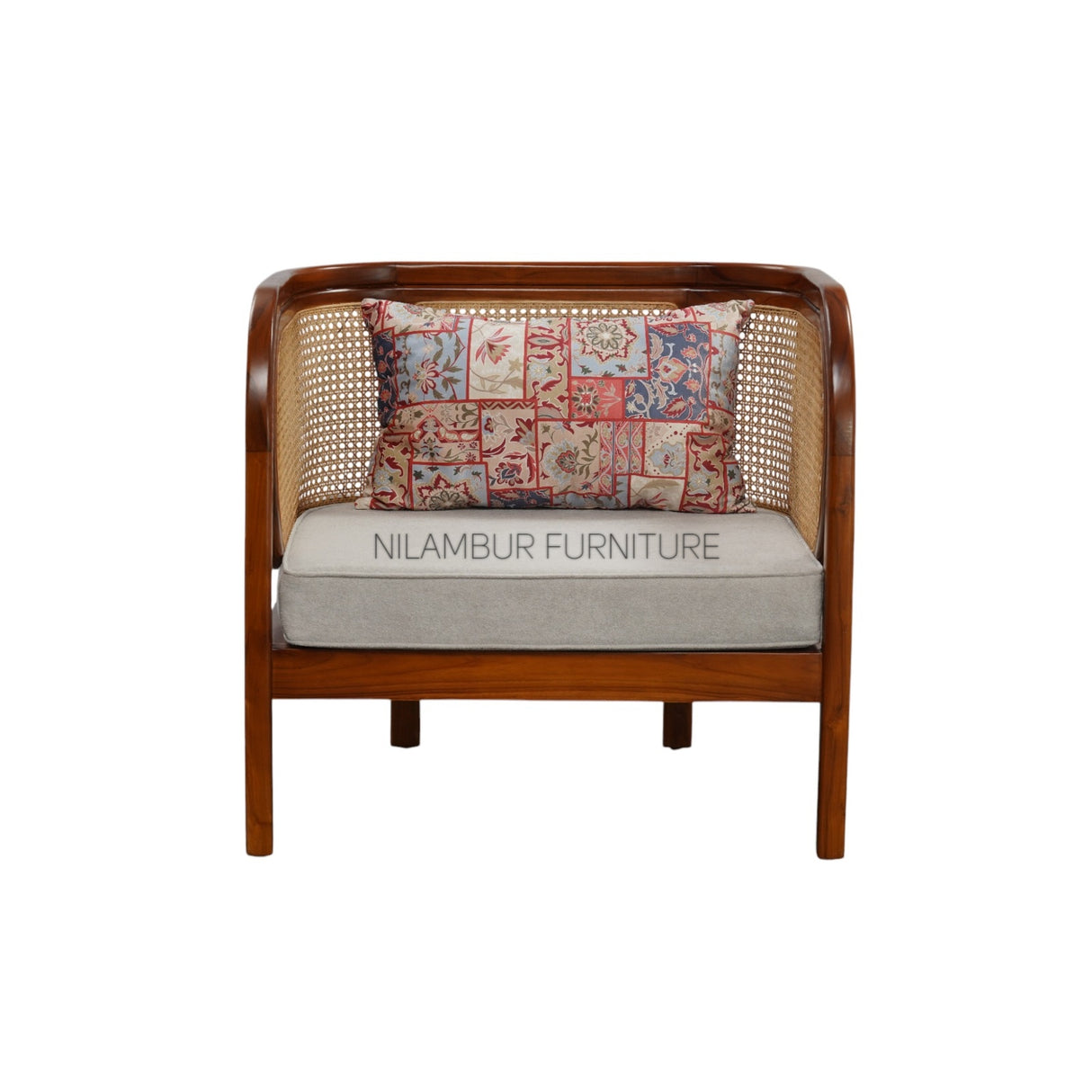 ARTIST TEAK WOOD RATTAN SOFA