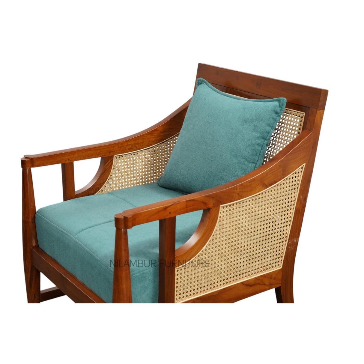 TRAVANCORE TEAK WOOD RATTAN SOFA