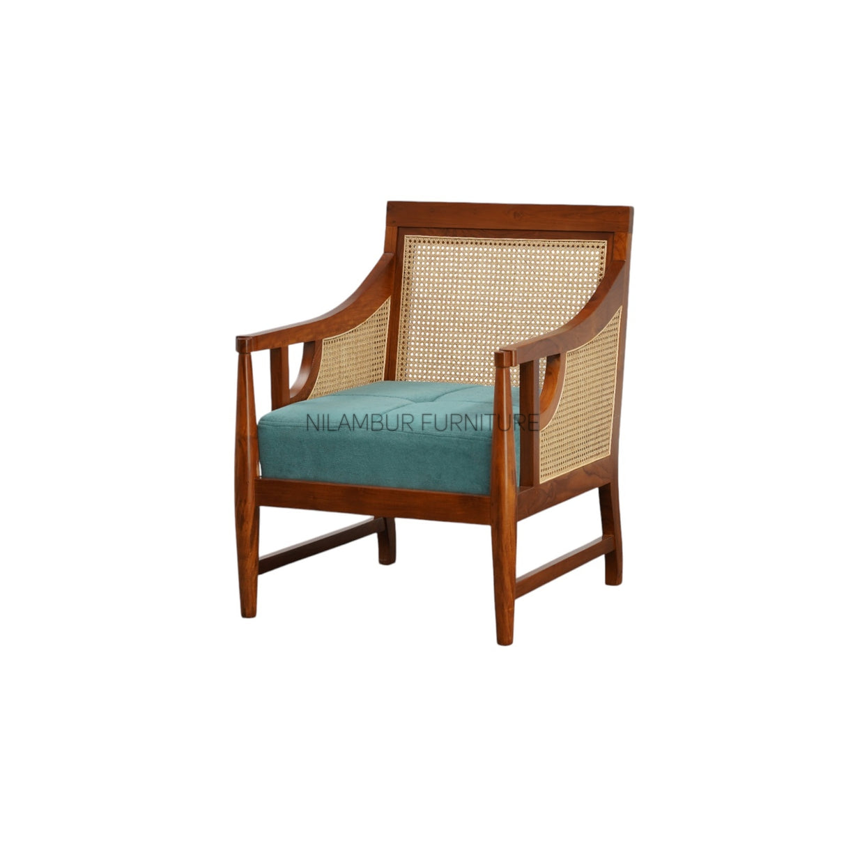 TRAVANCORE TEAK WOOD RATTAN SOFA