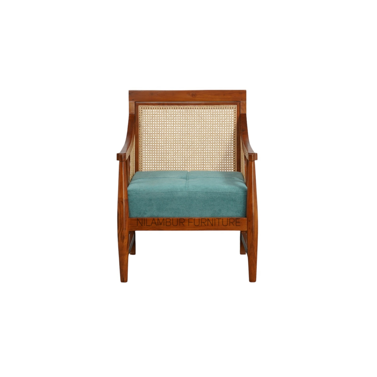 TRAVANCORE TEAK WOOD RATTAN SOFA