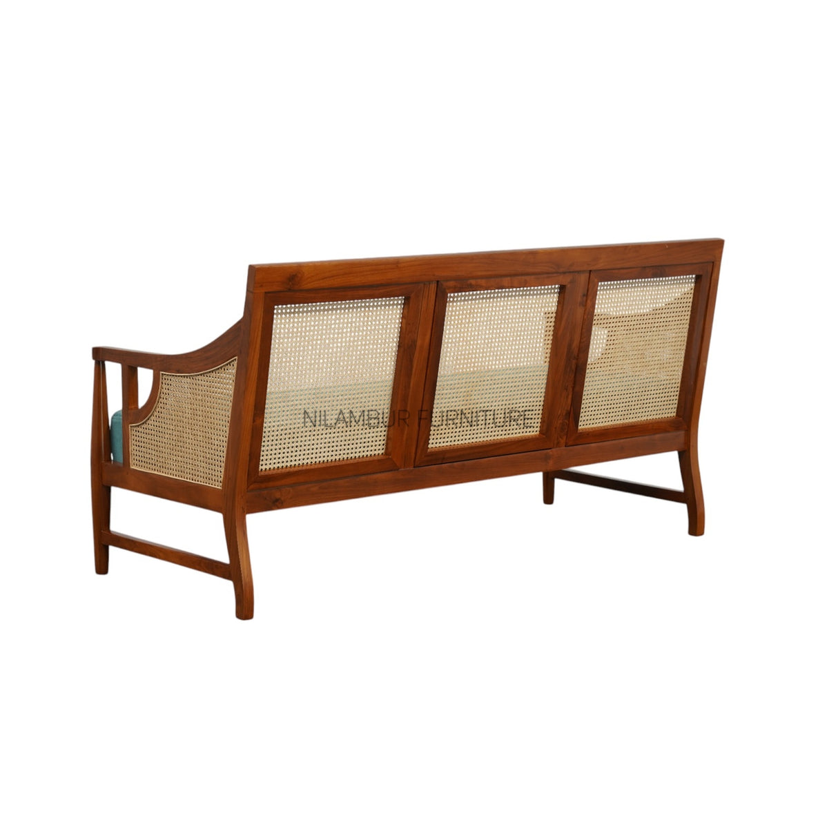 TRAVANCORE TEAK WOOD RATTAN SOFA