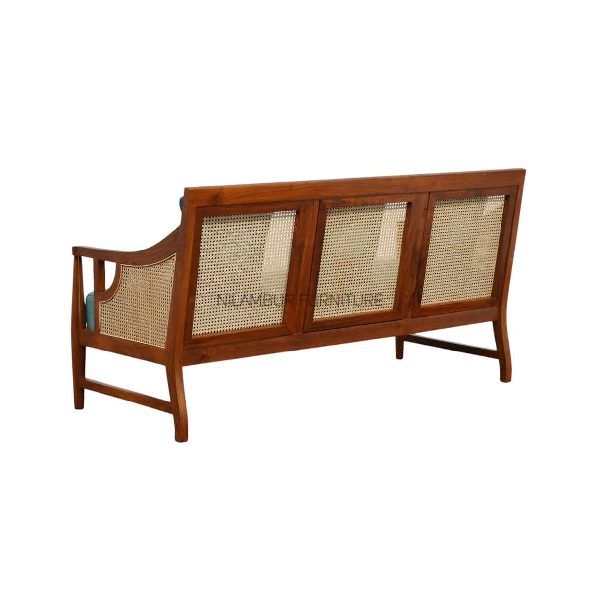 TRAVANCORE TEAK WOOD RATTAN SOFA
