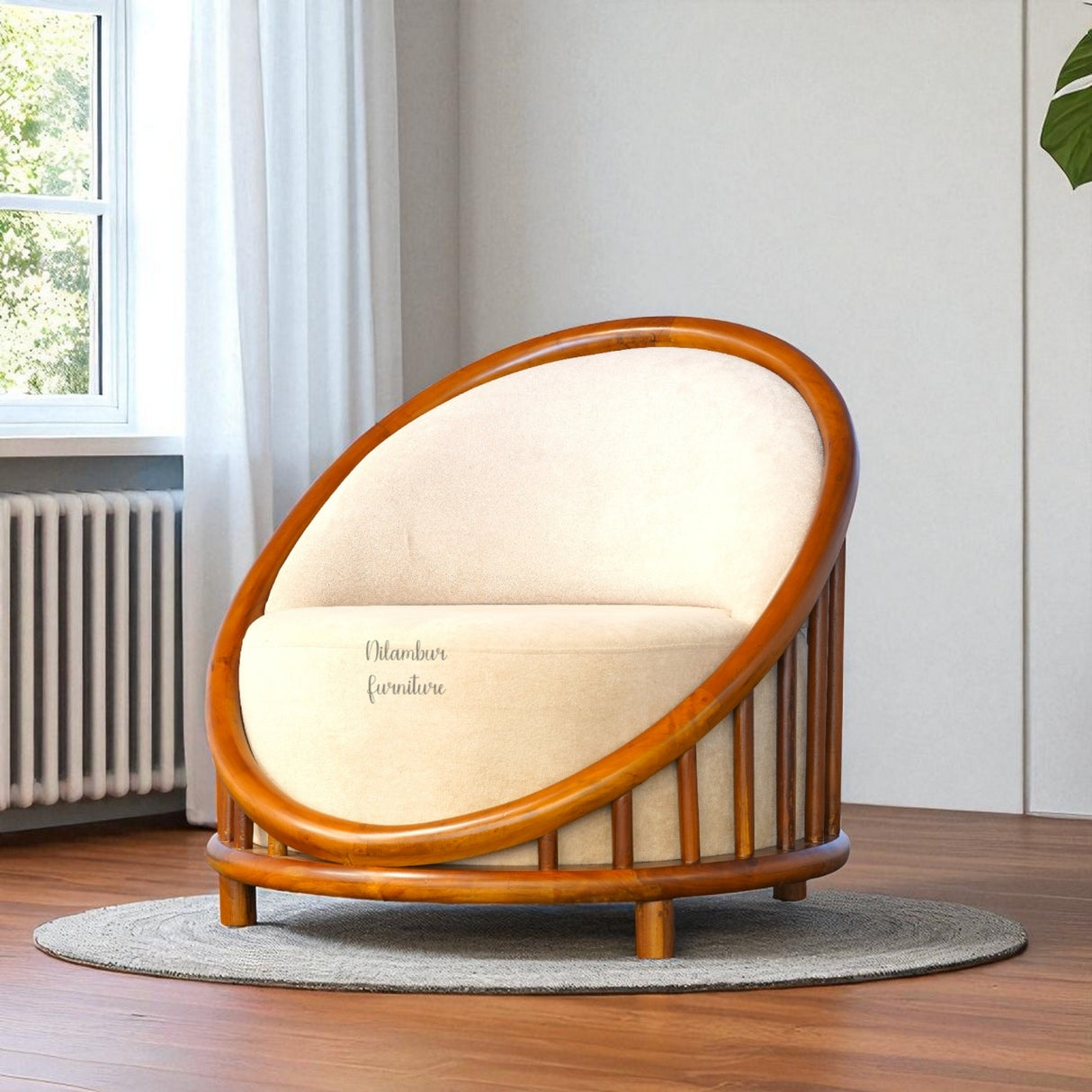 SHELL TEAK WOOD SOFA