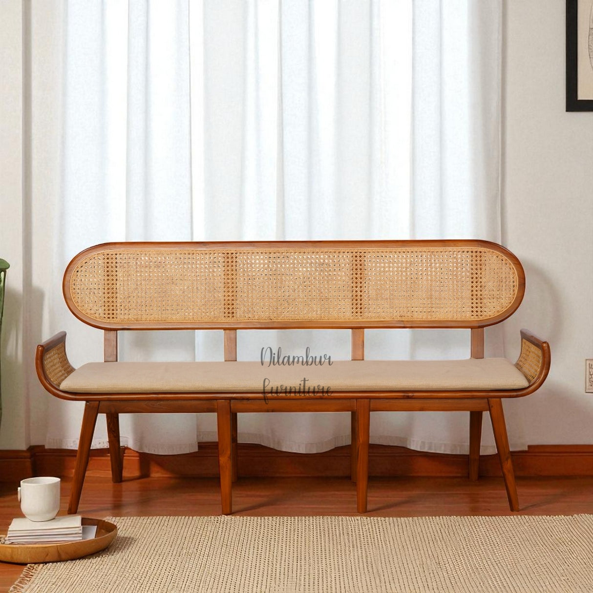 VANCHI TEAK WOOD RATTAN SOFA