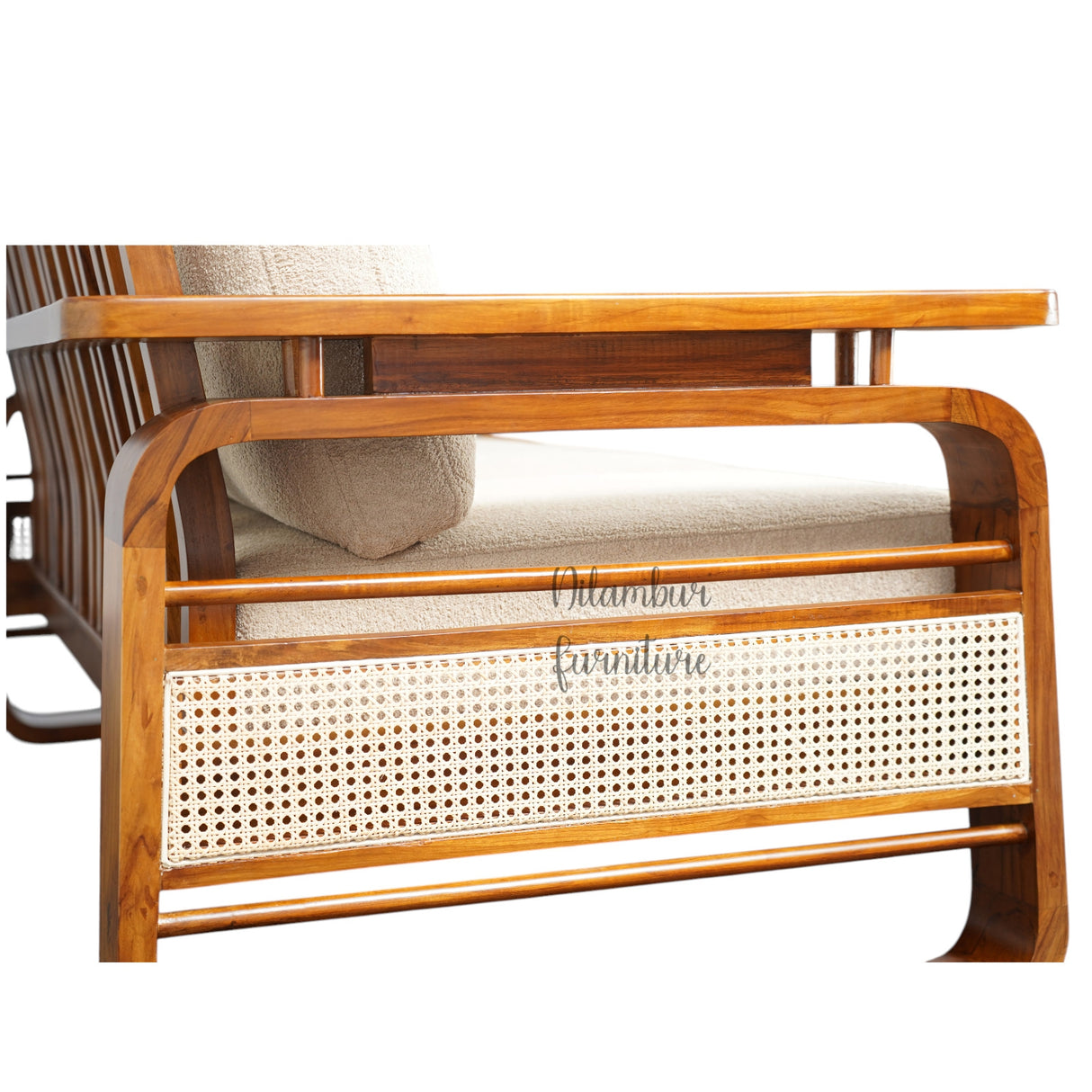 COLONIAL TEAK WOOD RATTAN SOFA