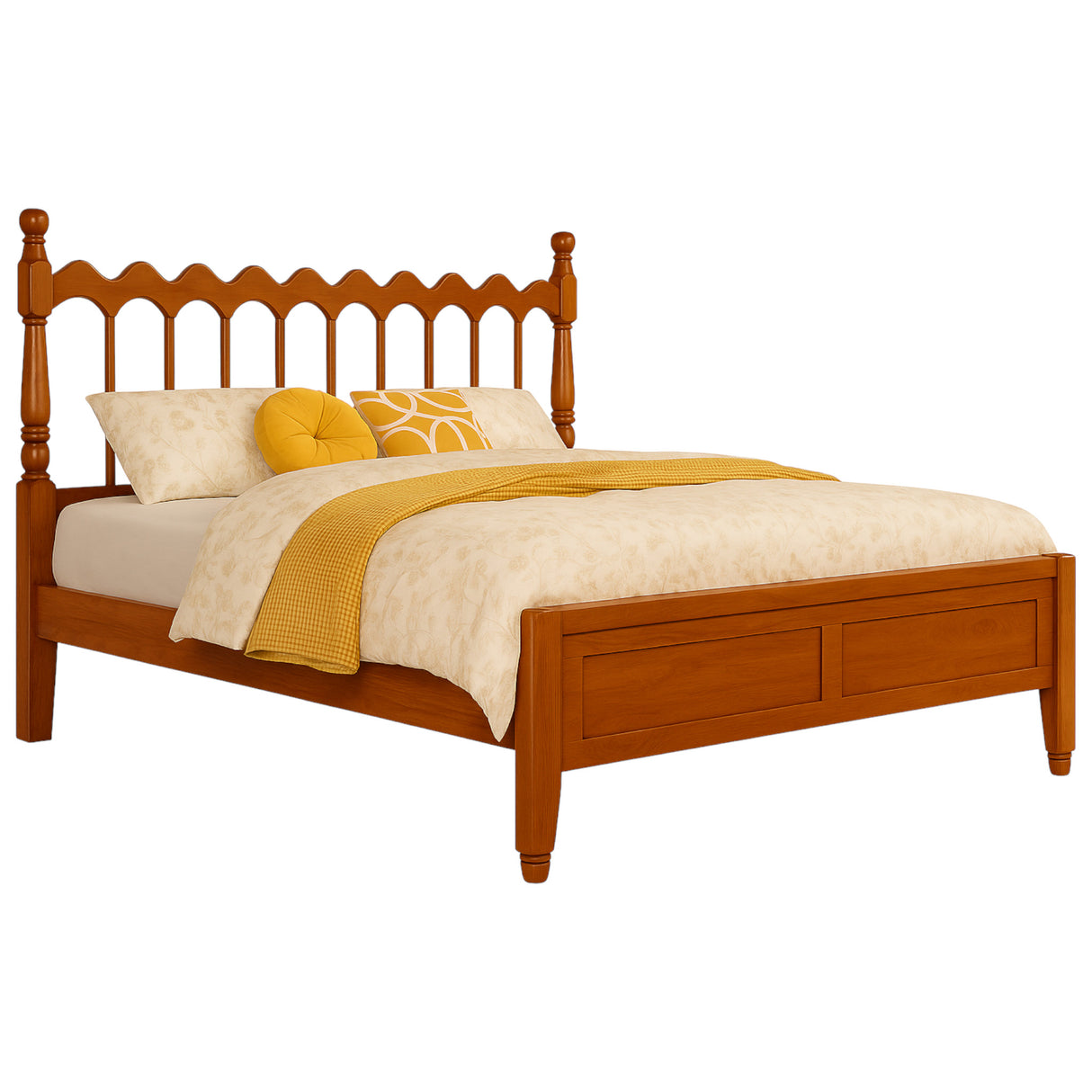 WIRE TEAK WOOD BED COT