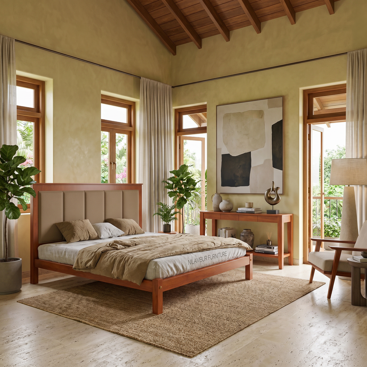 NEPTUNE TEAK WOOD BED COT