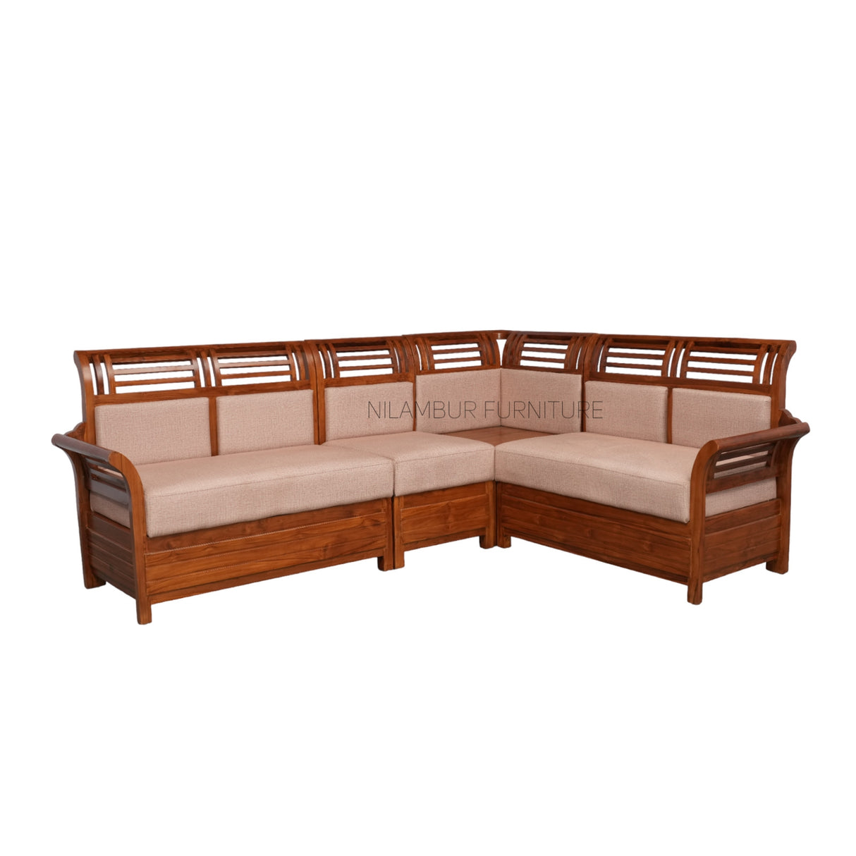 KELWIN TEAK WOOD CORNER SOFA