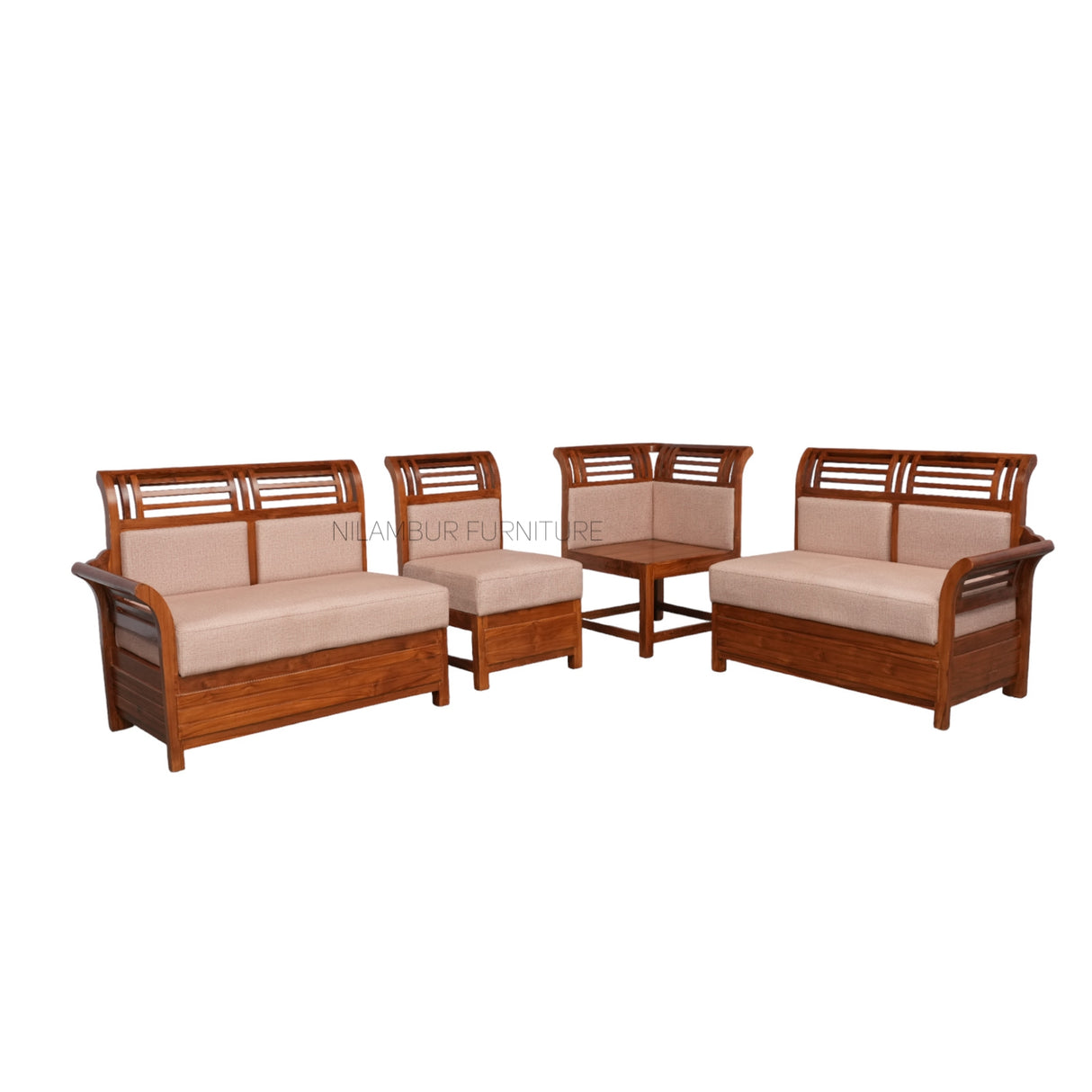 KELWIN TEAK WOOD CORNER SOFA