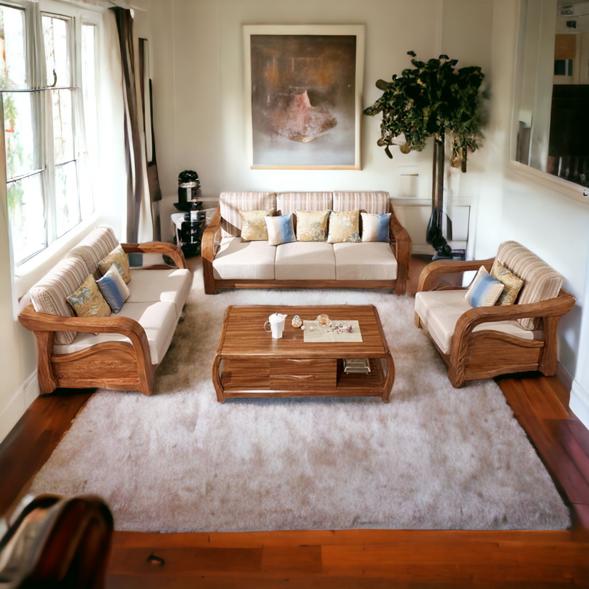 BERLIN TEAK WOOD SOFA - Nilambur Furniture