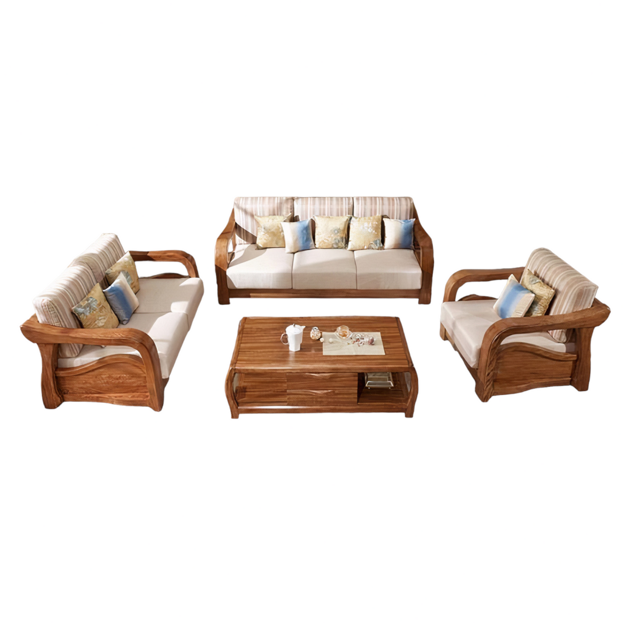 BERLIN TEAK WOOD SOFA - Nilambur Furniture