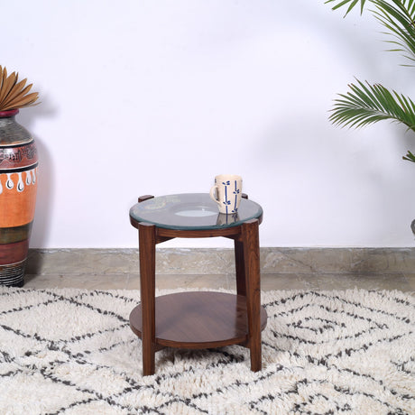 MANTRA ROUND SIDE TABLE TEAK