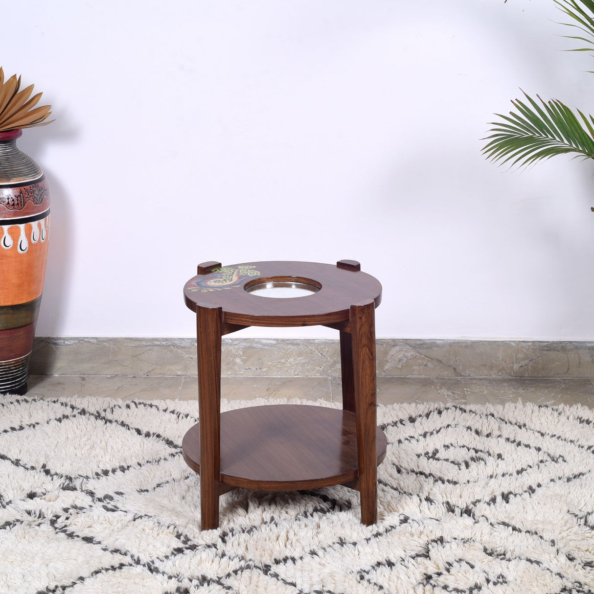 MANTRA ROUND SIDE TABLE TEAK