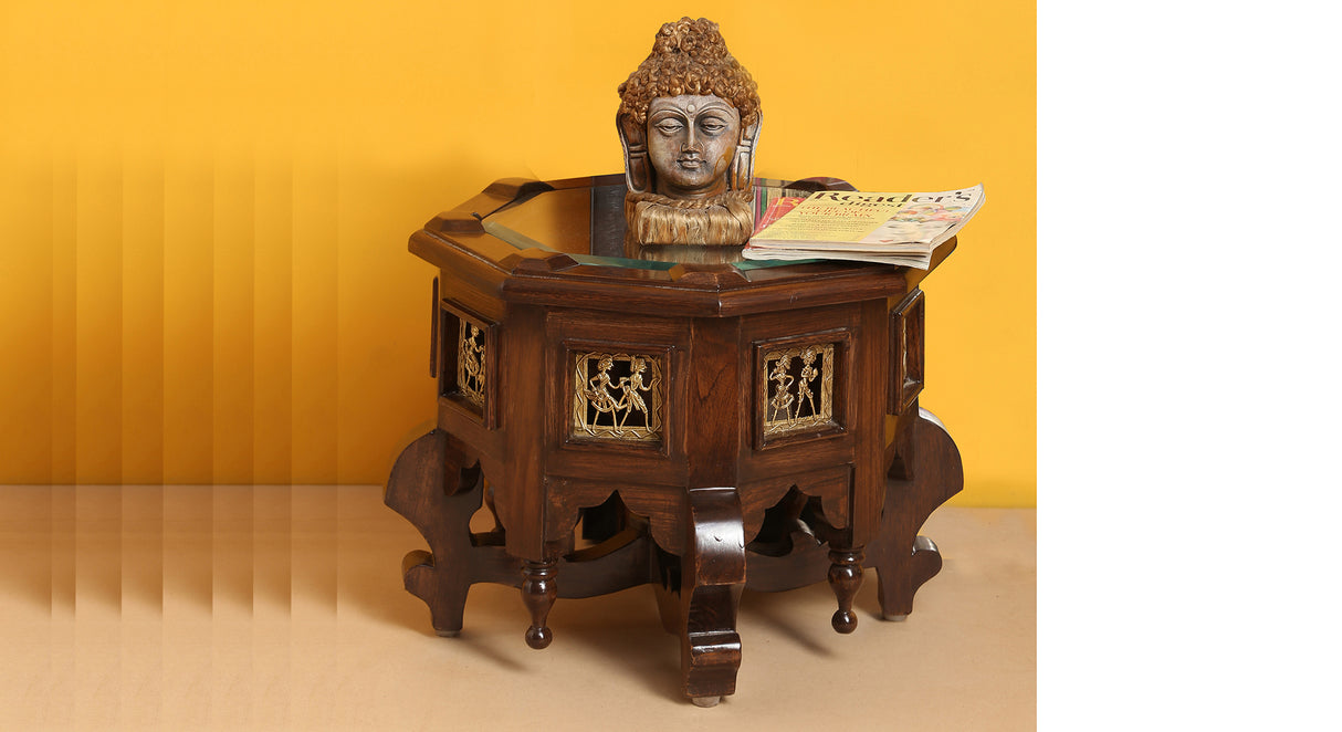 PRINCESS OCTAGONAL ACCENT TABLE TEAK