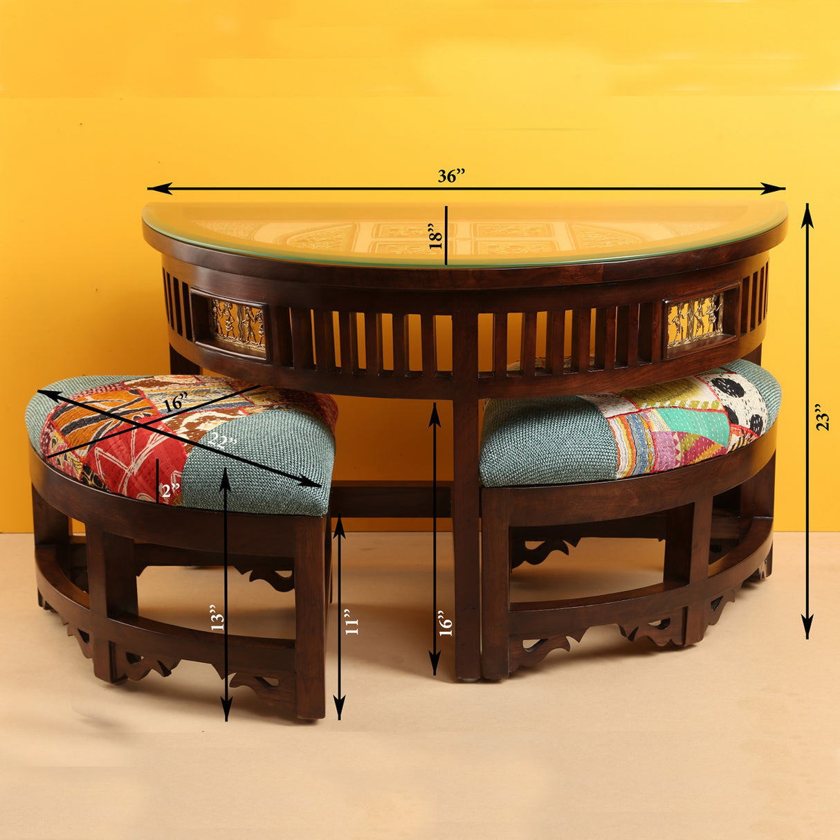 CRESENT 2 SEATER COFFEE TABLE