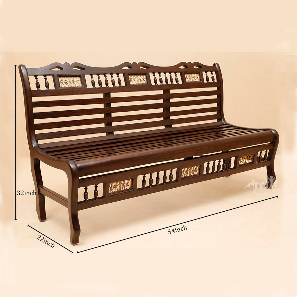 COSTA BENCH 3- SEATER STRIPED SOFA