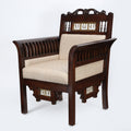 MAHARAJA  SINGLE SEATER SOFA WITH DHORKA BRASS FRAMES